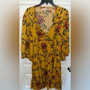 Women’s Knoxx Rose Mustard Colored Long Sleeve Dress Size XXL
